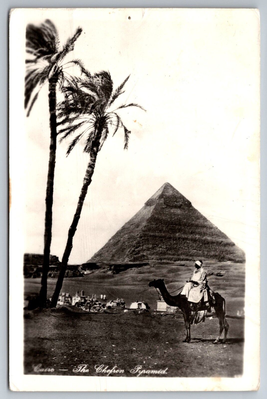 RPPC Cairo Egypt The Chefren Pyramid Real Photo Postcard N847