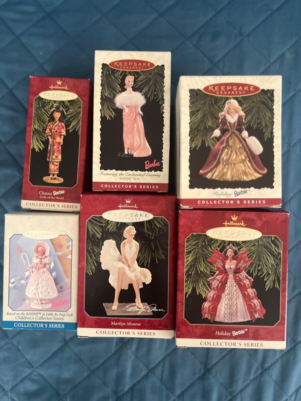 Barbie Hallmark 1996 holiday vintage ornaments(6), never taken out of boxes