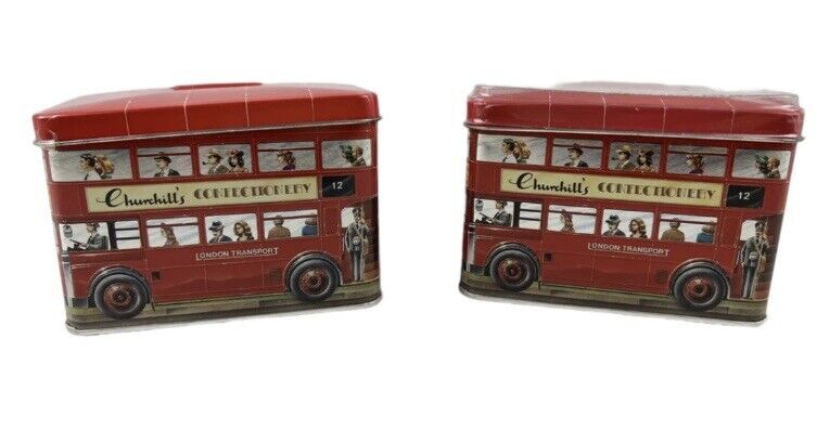 Churchill's of London Vintage Tins Double Decker Bus Tin Confectionery Set 2