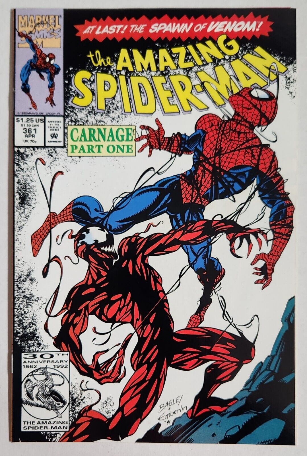 The Amazing Spider-Man #361 VF+ 1st App Carnage Marvel Comics 1992 