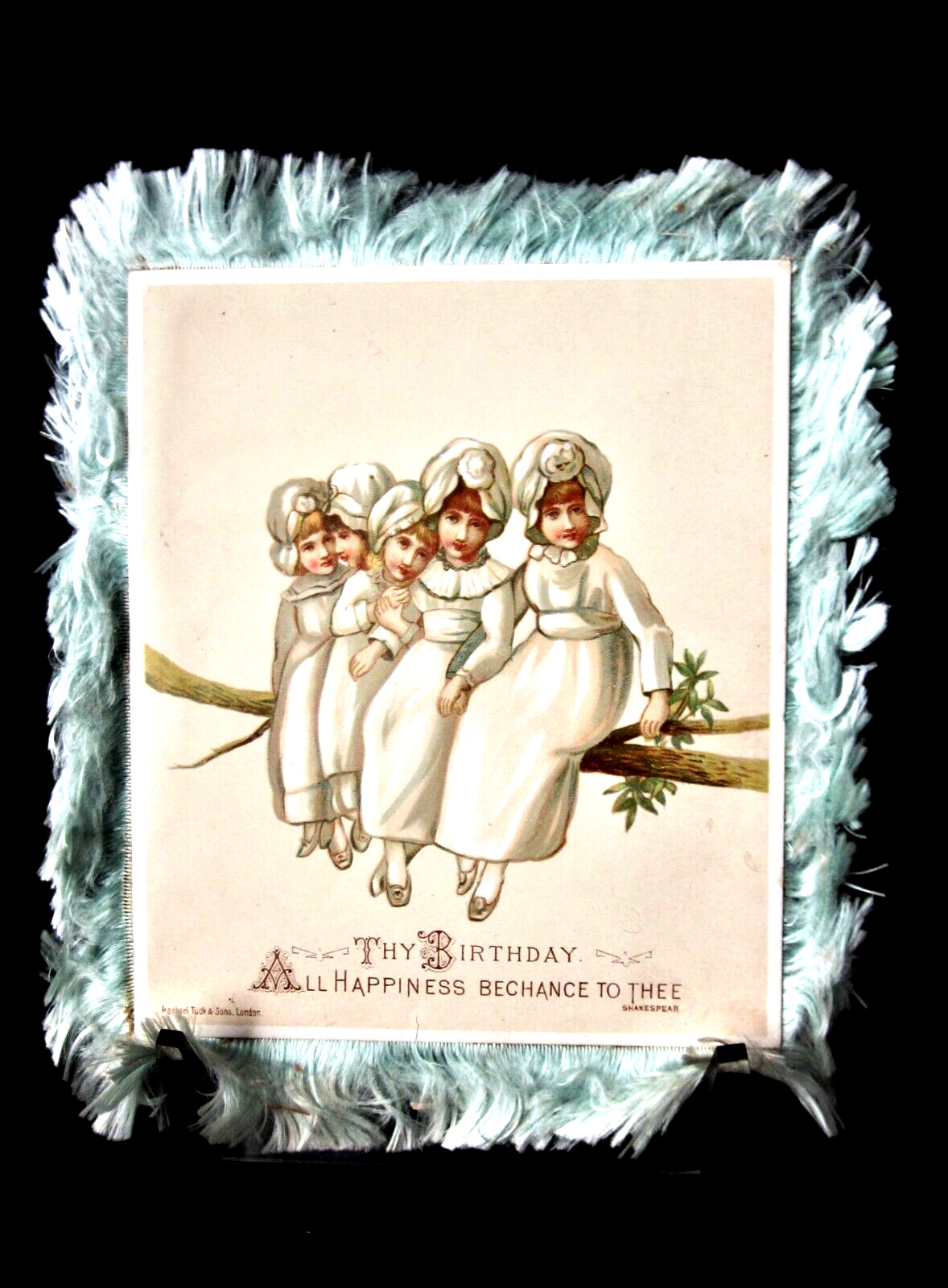 Antique Victorian Raphael Tuck Fringed Two Sided Birthday Card - 4\