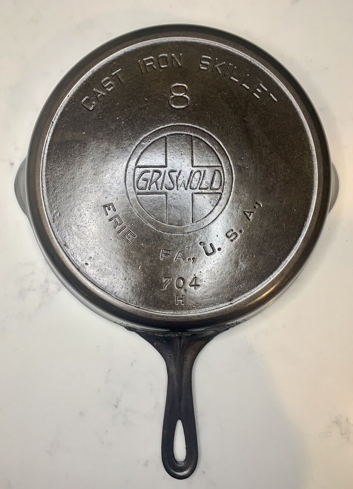 Griswold No. 8 *Repaired* Slant Logo Cast Iron Skillet 704H