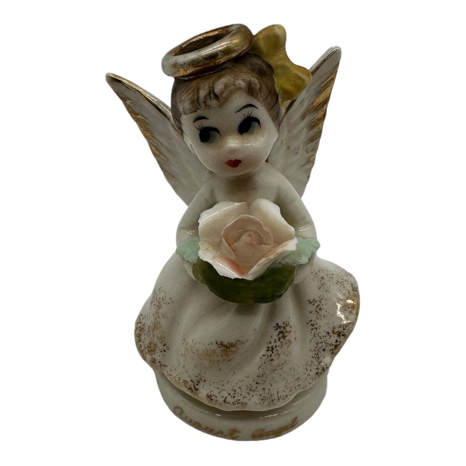 VTG 1950\'s August Birthday Angel Figurine 3\