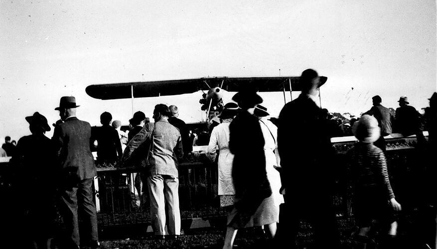 People at an airshow at the Flemington Racecourse 1938 OLD PHOTO