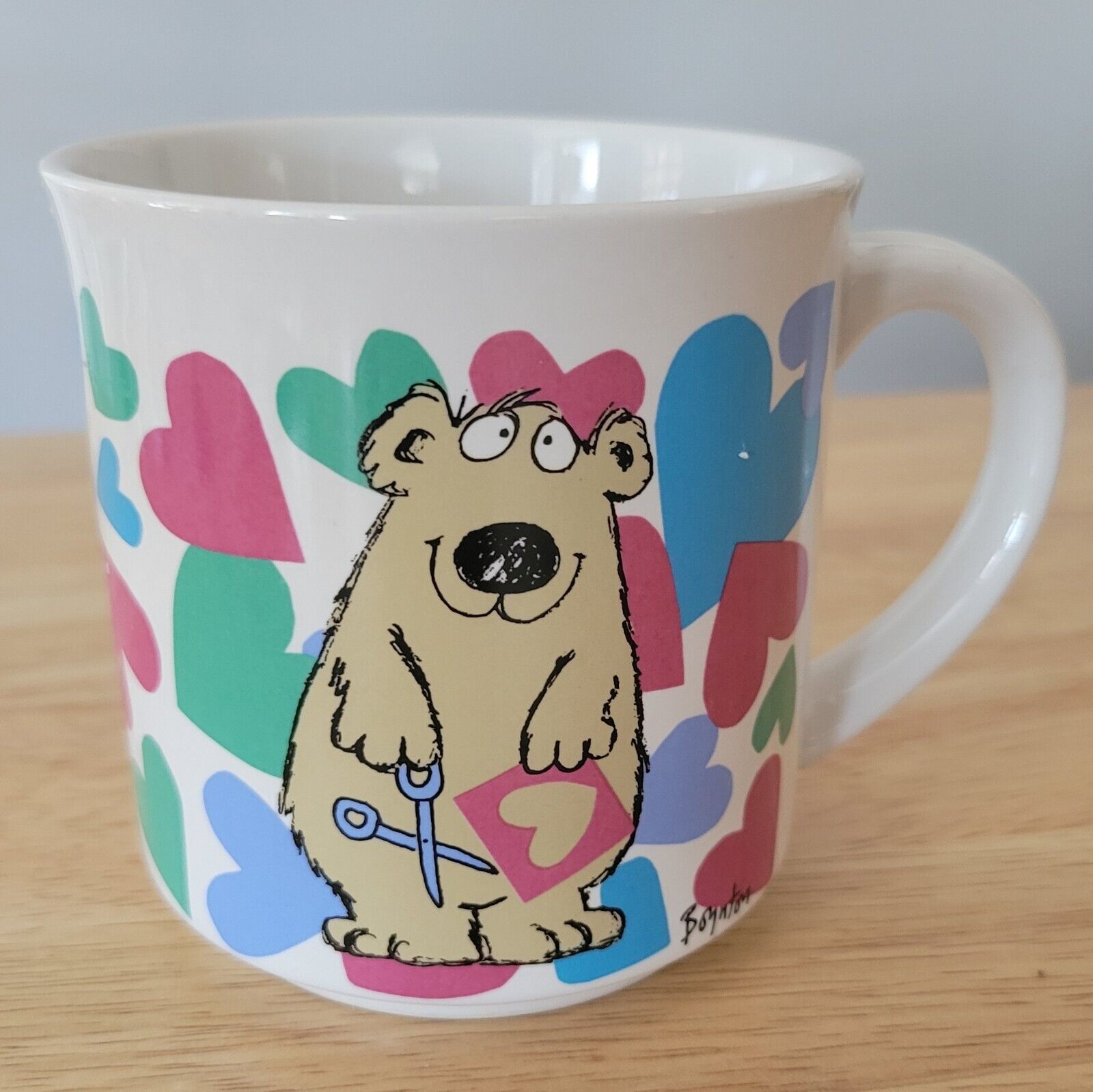 RARE? Vtg Sandra Boynton Coffee Mug Cup Teddy Bear Heart ❤️ Animals I LOVE YOU