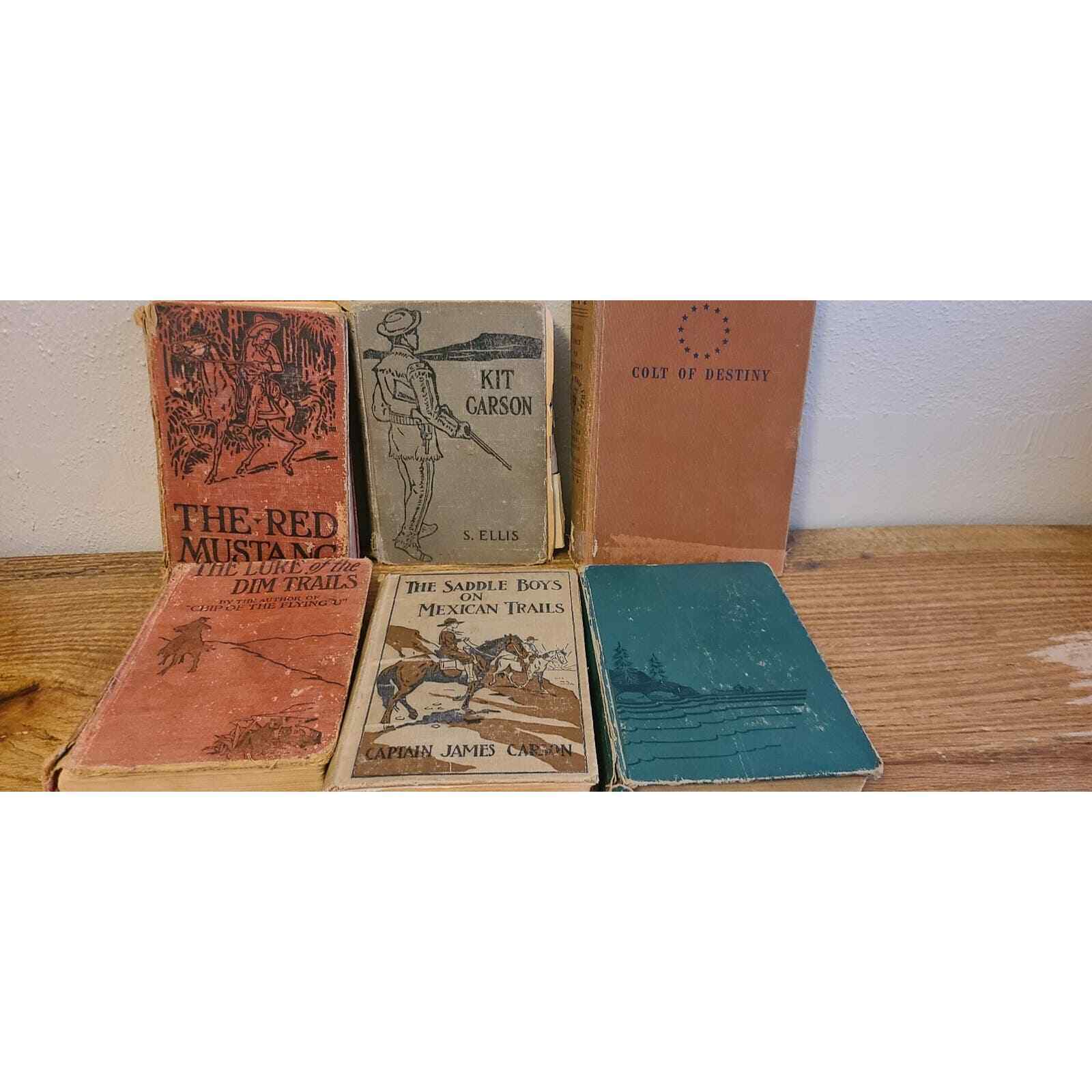 Old hardcover western books lot of 6