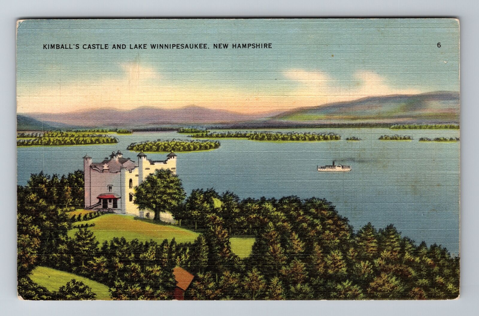 Lake Winnipesaukee NH-New Hampshire, Kimball\'s Castle, c1940 Vintage Postcard