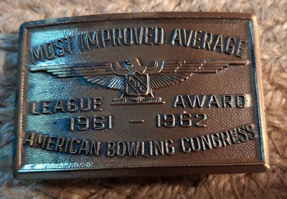 1961-62 Most Improved Average League Award American Bowling Congress Belt Buckle