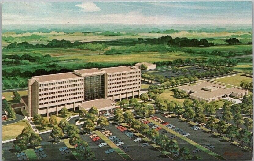 OMAHA, Nebraska Postcard IMMANUEL MEDICAL CENTER Hospital, Artist\'s View c1970s