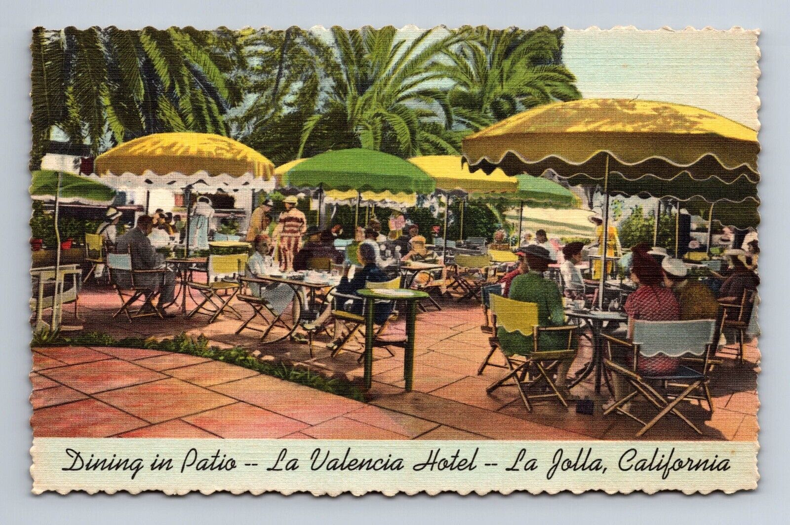 Patio Dining La Valencia Hotel La Jolla California Postcard