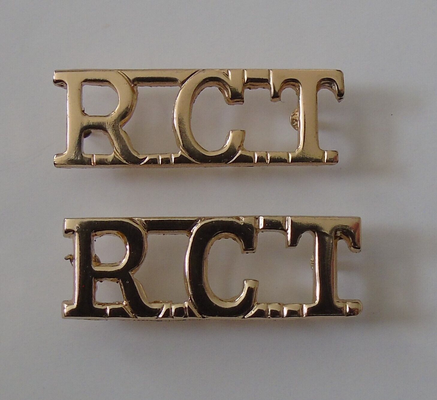 British Army Royal Corps of Transport Anodised/Staybright Shoulder Titles
