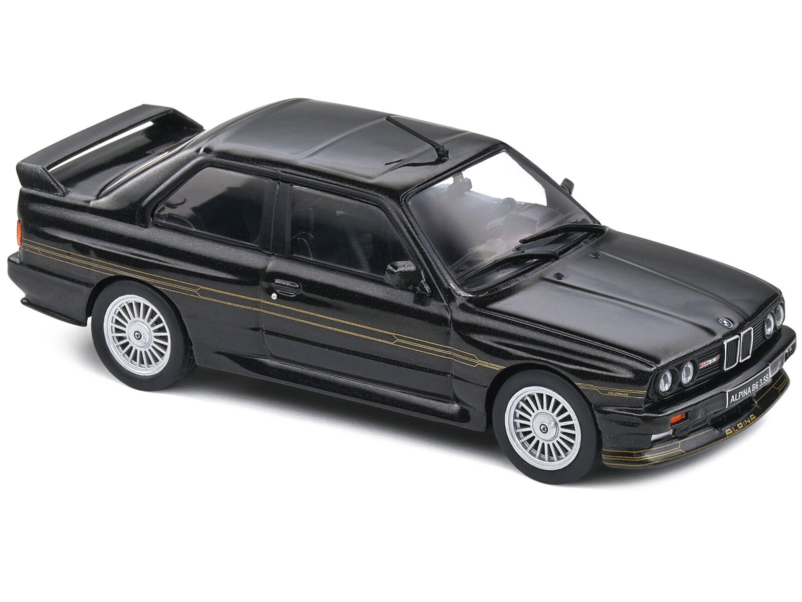1989 BMW E30 M3 Alpina B6 3.5S Diamond Black Metallic 1/43 Diecast Model Car