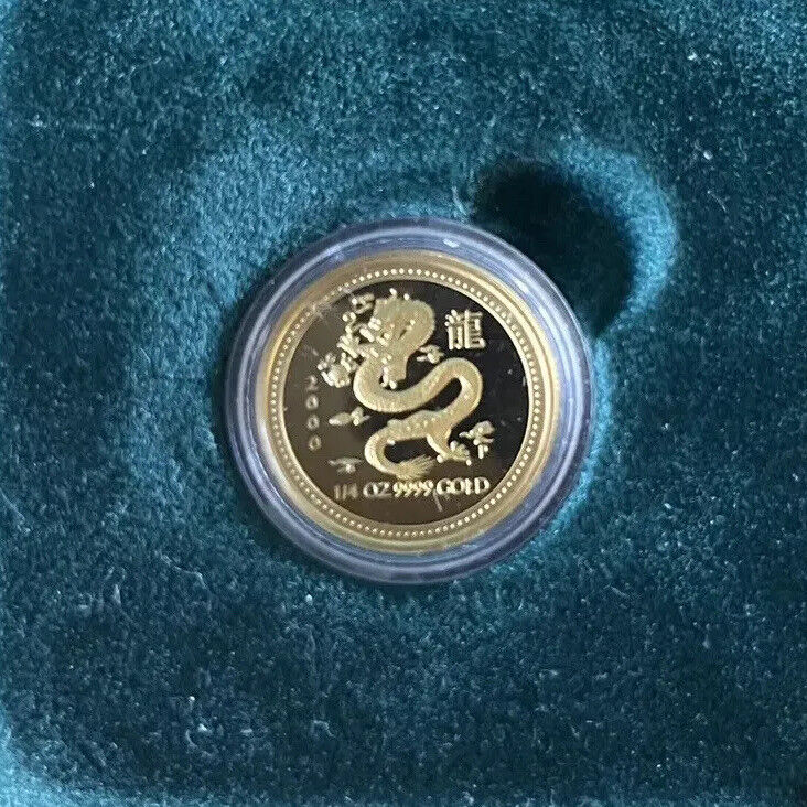 2000 Lunar Year of the Dragon 1/4oz Gold Proof Coin in Box - Perth Mint Series 1