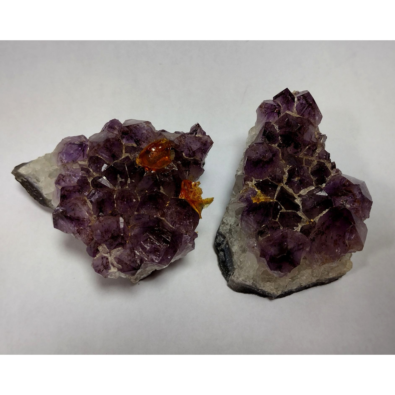 2 Natural Amethyst clusters rocks crystals Purple mineral quartz 10 oz weight