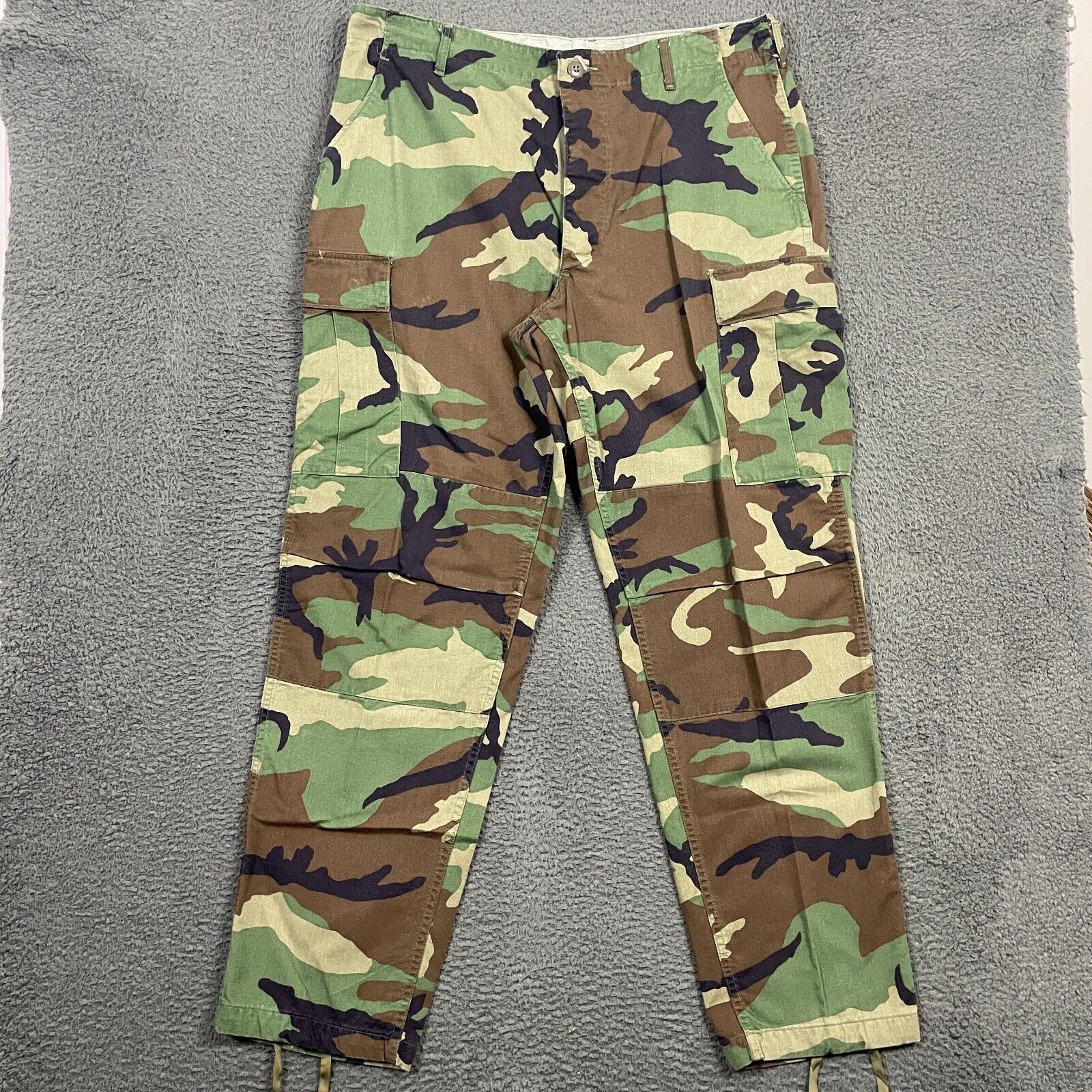 Woodland Camo BDU Pants Mens Large Long Military Standard Issue 36x32