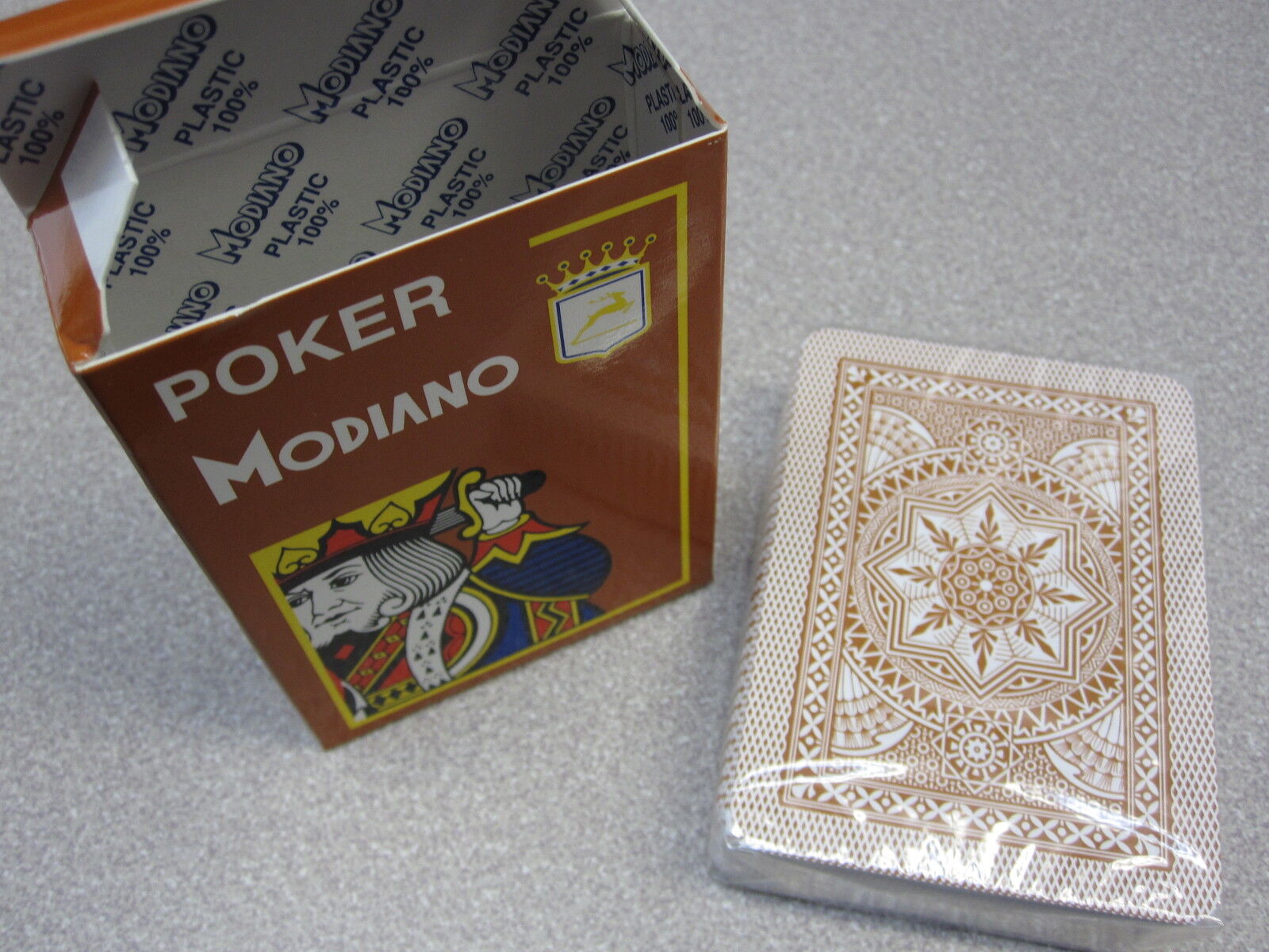 Modiano Plastic Playing Card Deck, POKER LARGE INDEX, ORANGE, Made in Italy, New