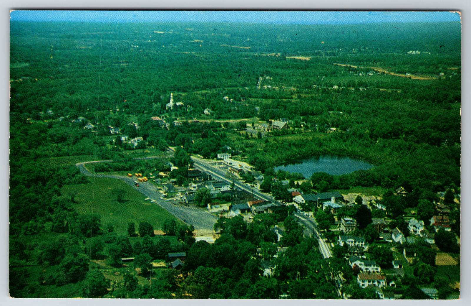 c1960s Aerial View Pond Madison Connecticut Vintage Postcard
