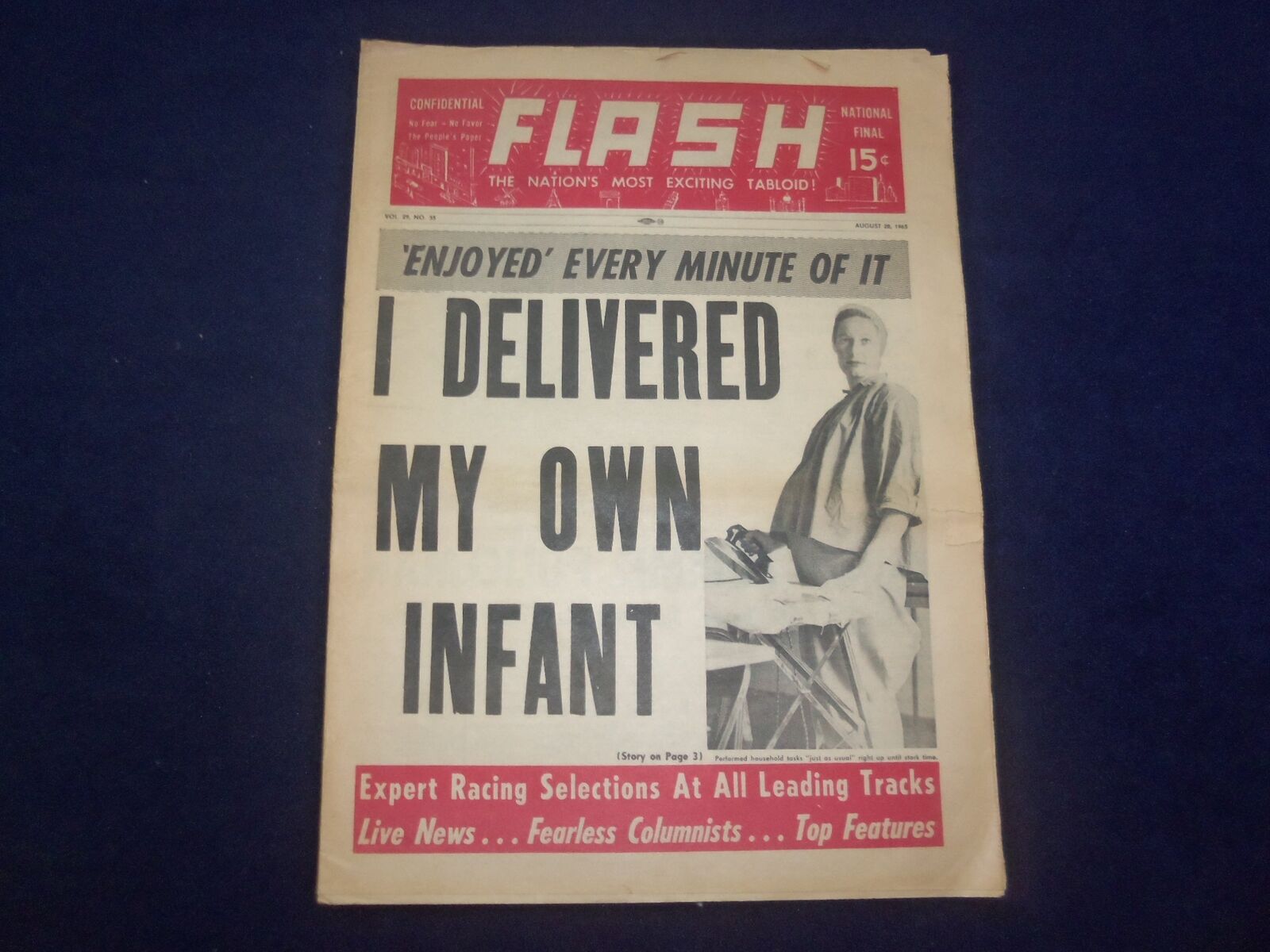1965 AUGUST 28 FLASH NEWSPAPER - I DELIVERED MY OWN INFANT - NP 6947