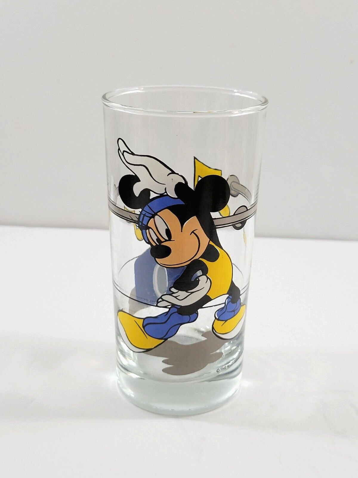 Vintage Disney Mickey Mouse Drink Glass Dancing Boombox Aerobics