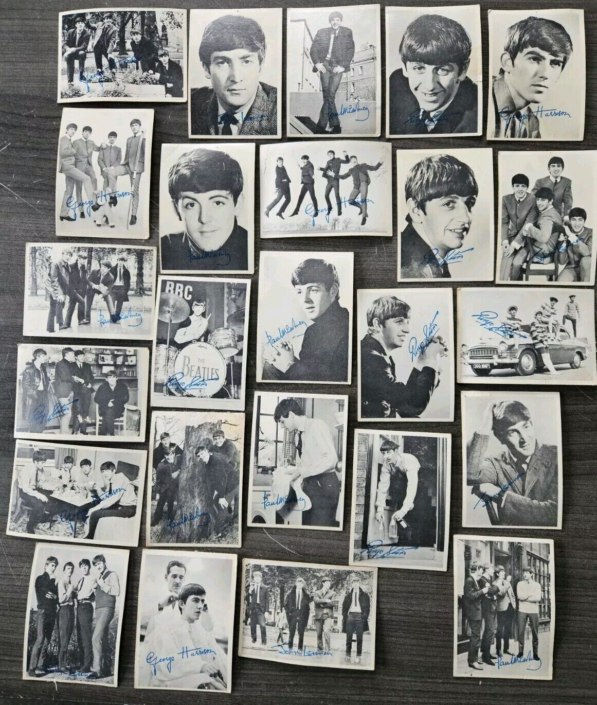 1964 Topps Beatles VTG Black & White Cards 1st Series, Lot of 25