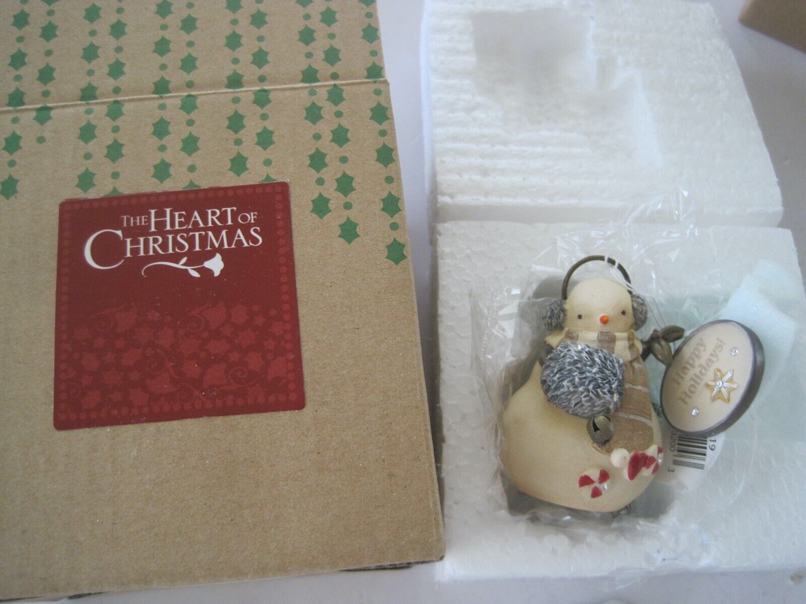 The Heart Of Christmas Enesco Happy Holidays Snowman w/ Box EUC