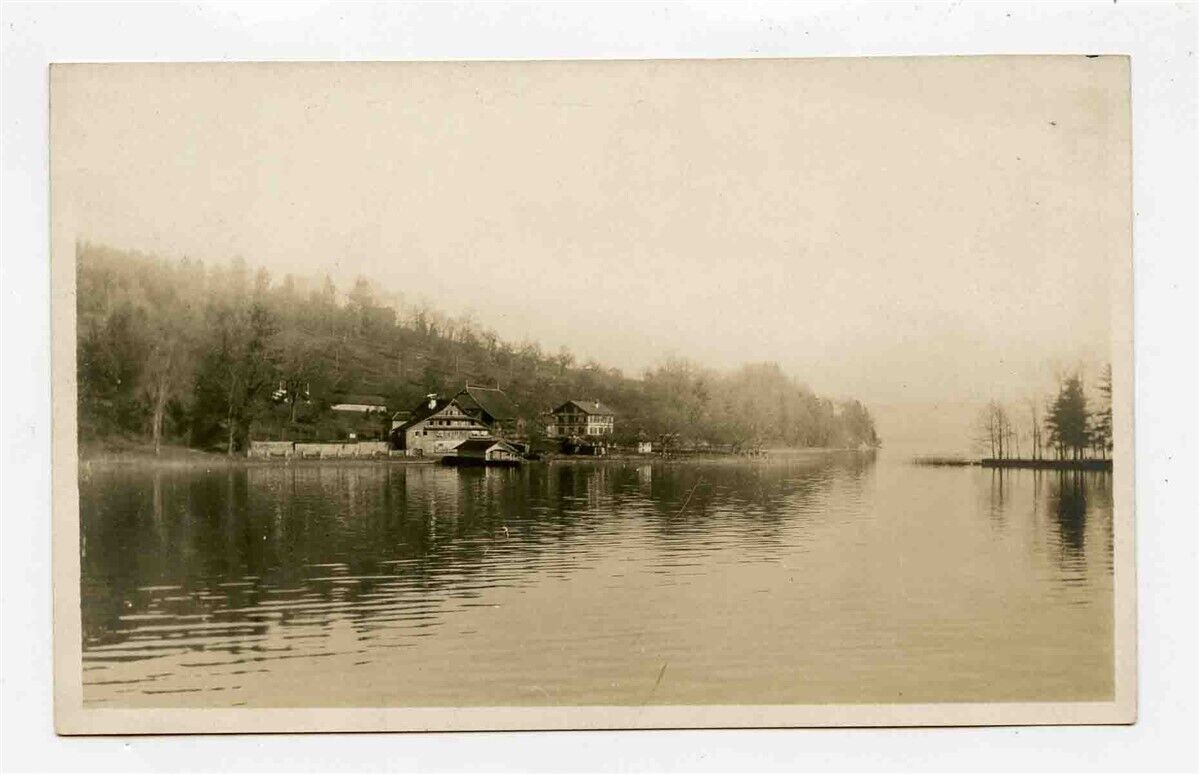 Homes on Shore of Lake Lucerne Switzerland 1920\'s Photo