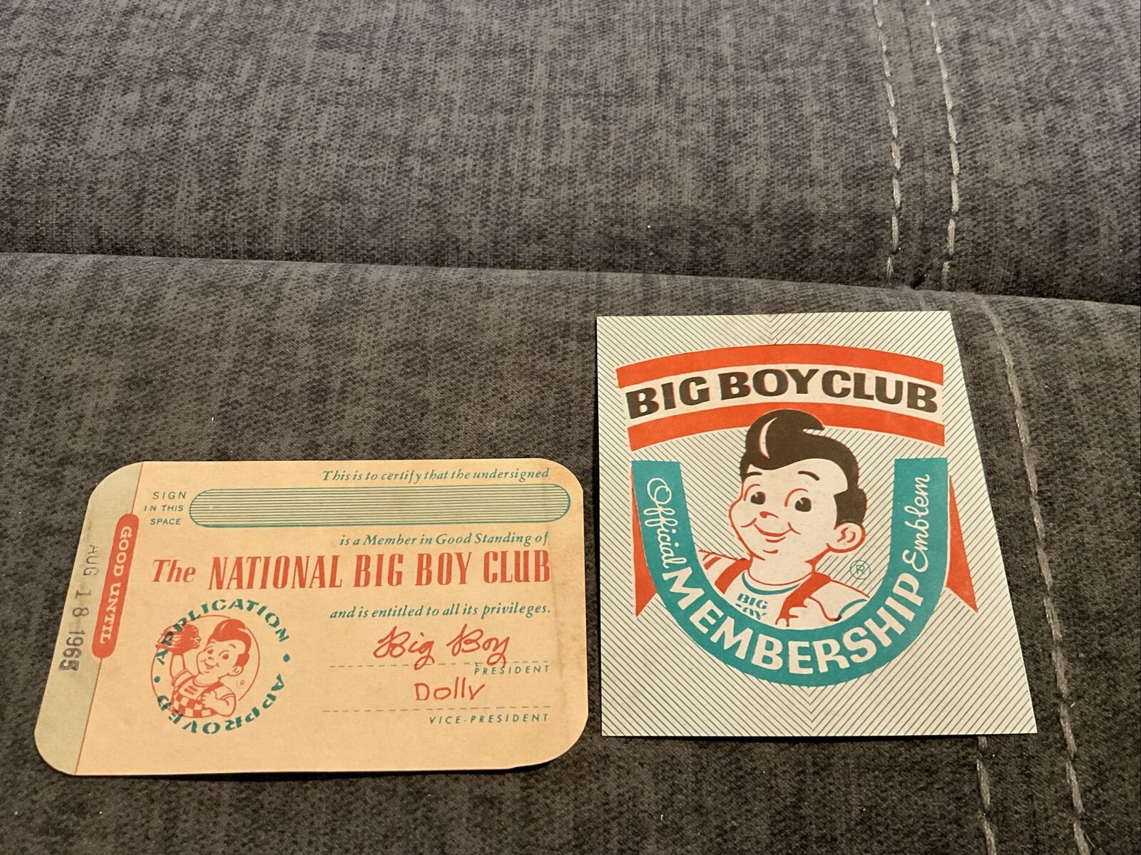 National Big Boy’s Club Membership Card &Non Sticky Sticker