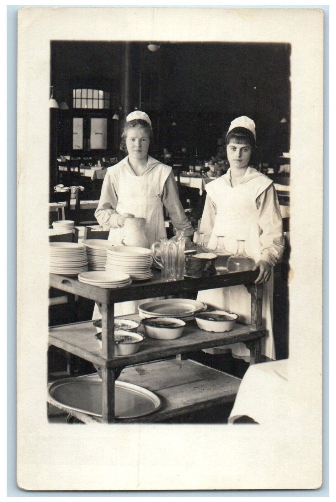 c1930's Waitresses Restaurant Interior RPPC Photo Unposted Vintage Postcard