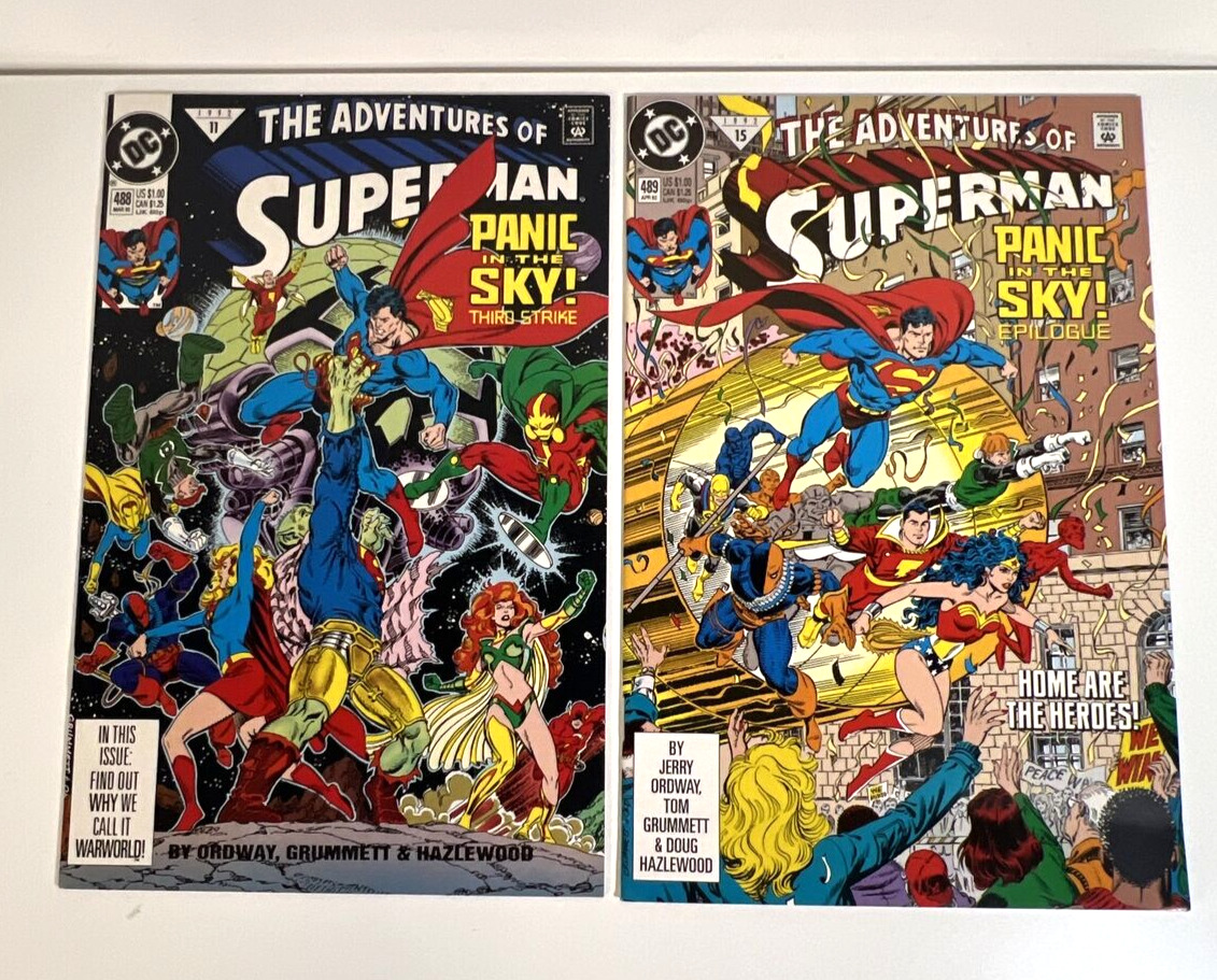 DC THE ADVENTURES OF SUPERMAN Comic #488 AND #489 