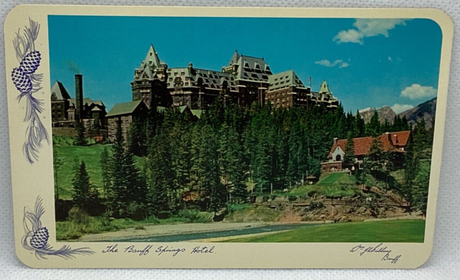 Postcard Banff Springs Hotel WJ Gibbons ANSO Colour 1956 Lithograph Alberta F99