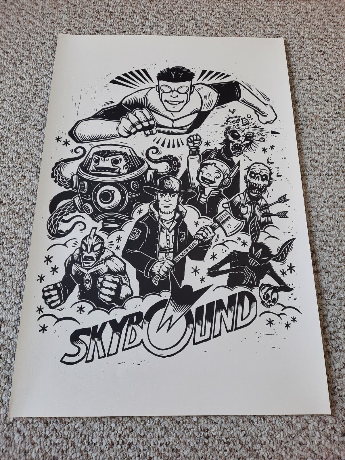 Skybound Fine Art Poster/Print By Peter Santa-Maria AKA Attack Peter Invincible 