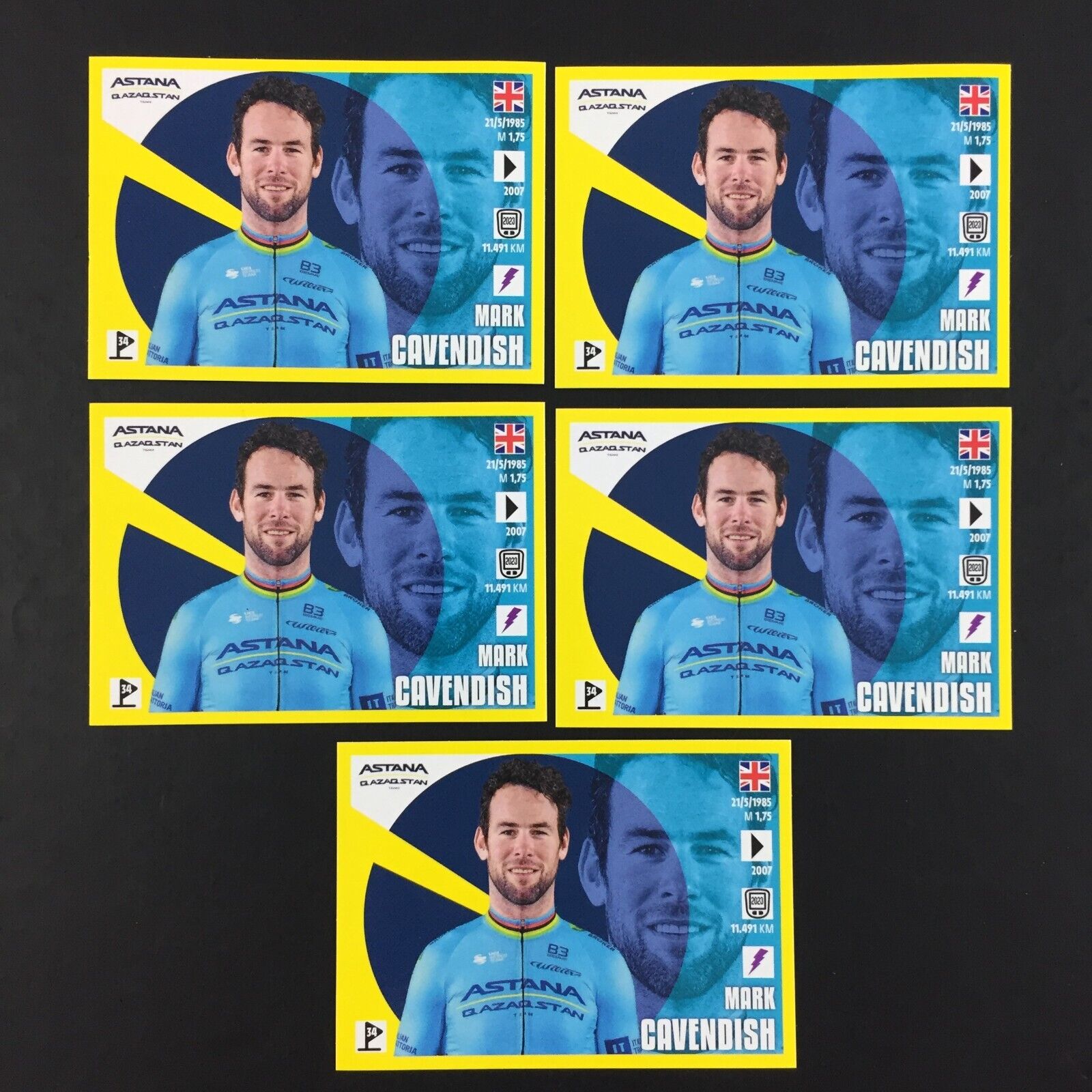 Mark Cavendish Lot of 5 Panini Tour De France 2024 Stickers #56