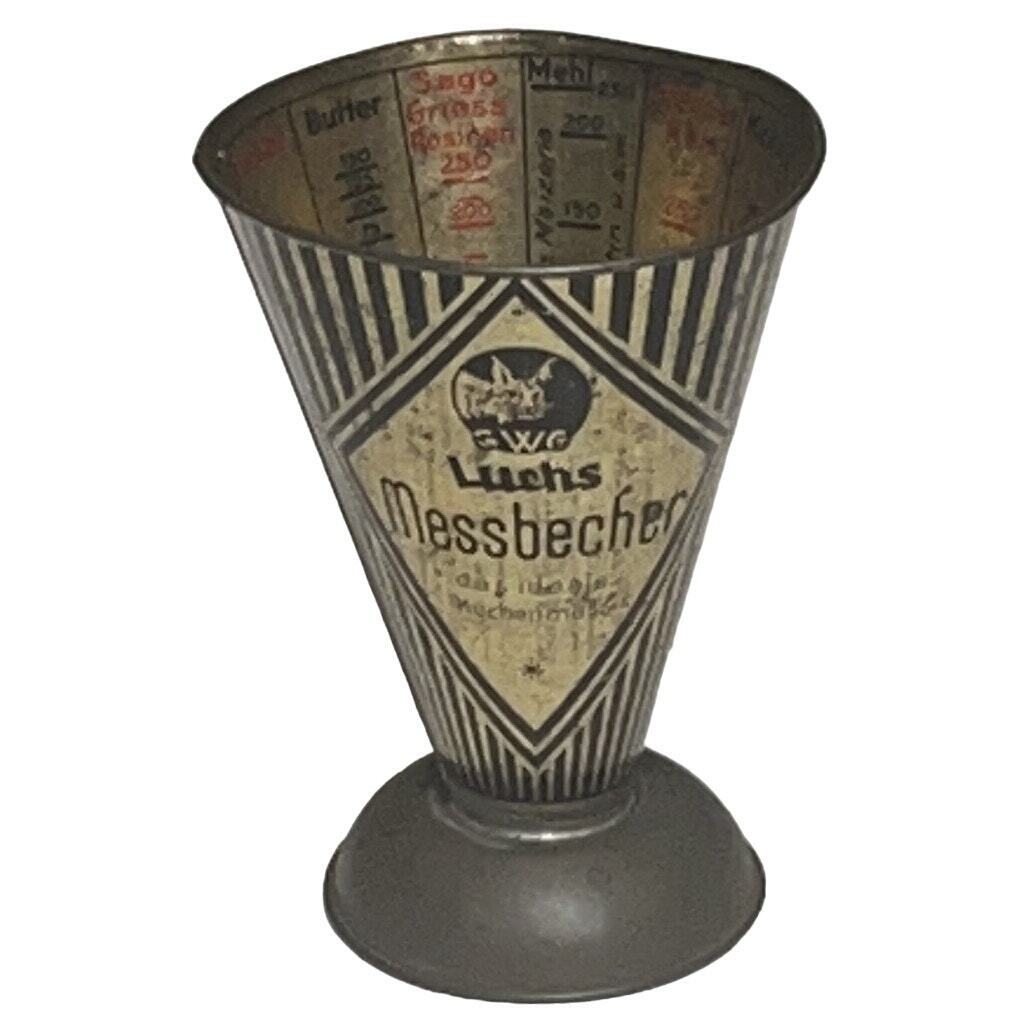 Vintage German LUCHS MESSBECHER Tin Measuring Cup