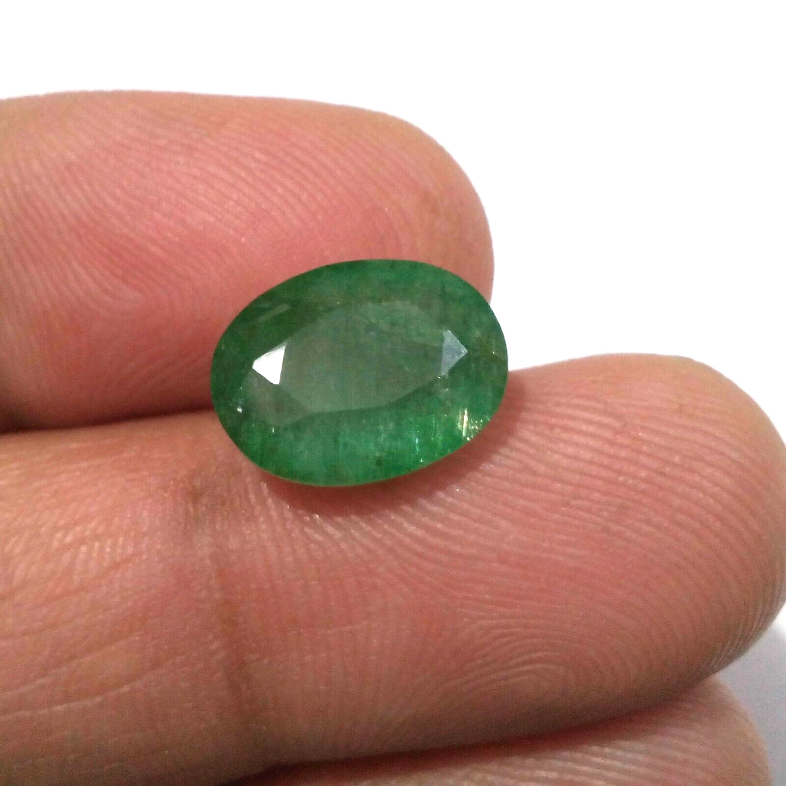 Fabulous Zambian Emerald Faceted Oval Shape 5.65 Crt Emerald Loose Gemstone