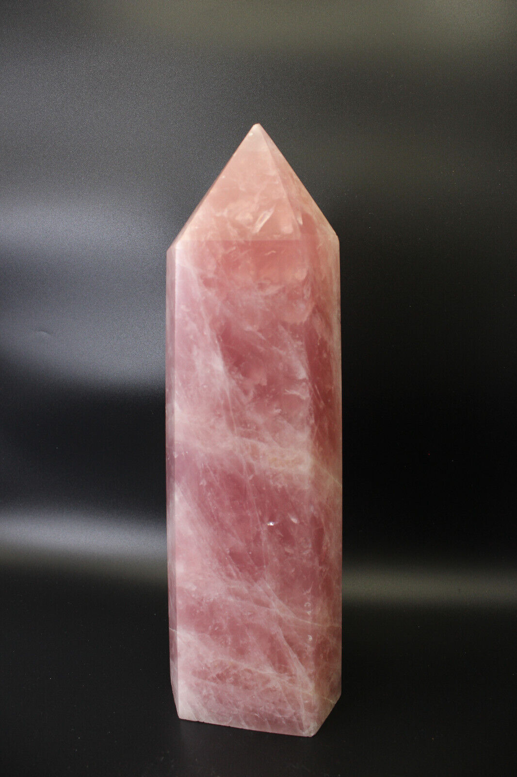 ROSE QUARTZ Tower Obelisk GIANT Crystal Specimen Mineral Gem Grade Banded Rose