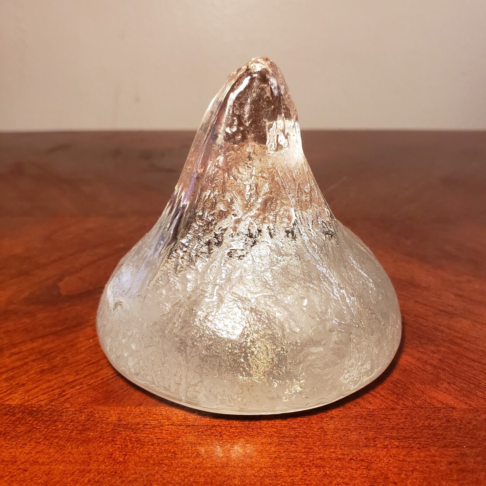 Vintage Hershey's Kiss Clear Glass Candy Paperweight