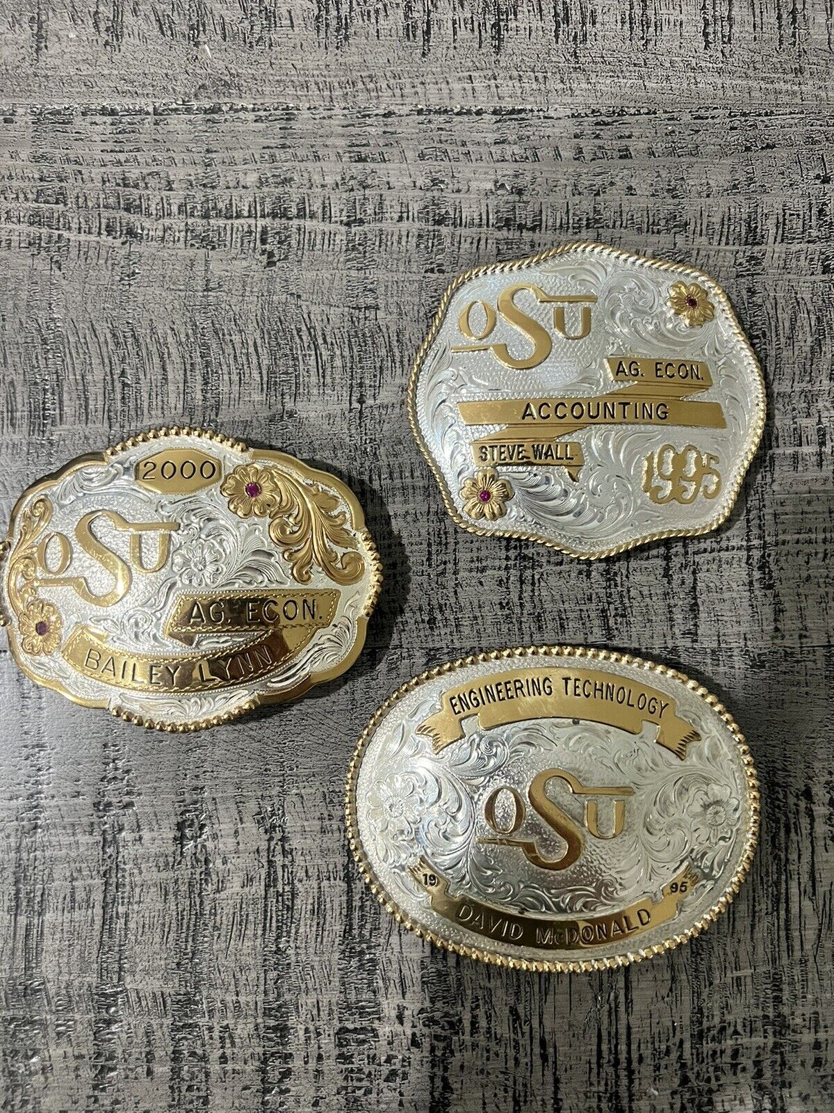 1 Of 3 Oklahoma State university OSU Vintage Belt Buckles