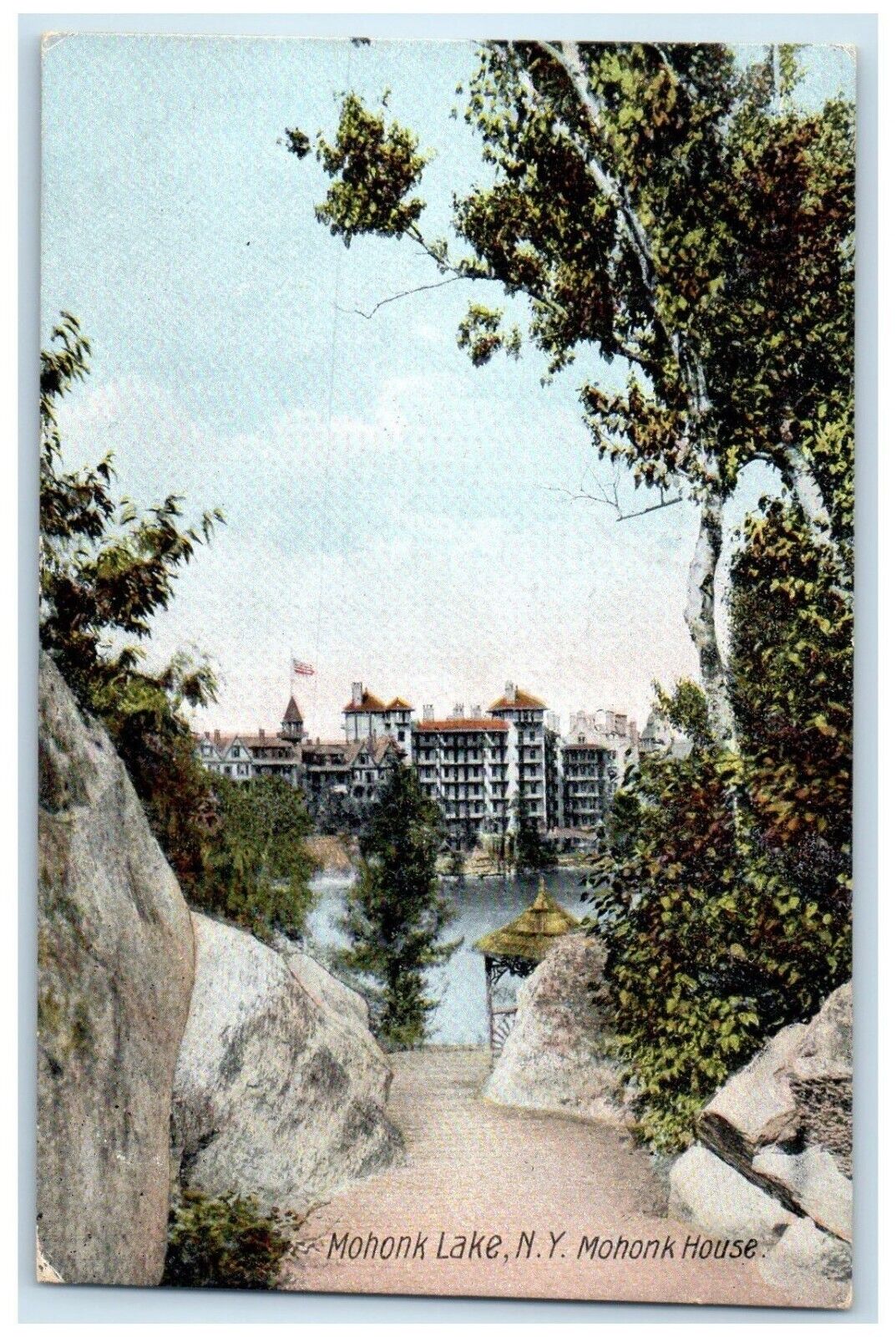 1907 Mohonk Lake Exterior View Building Mohonk House New York Vintage Postcard