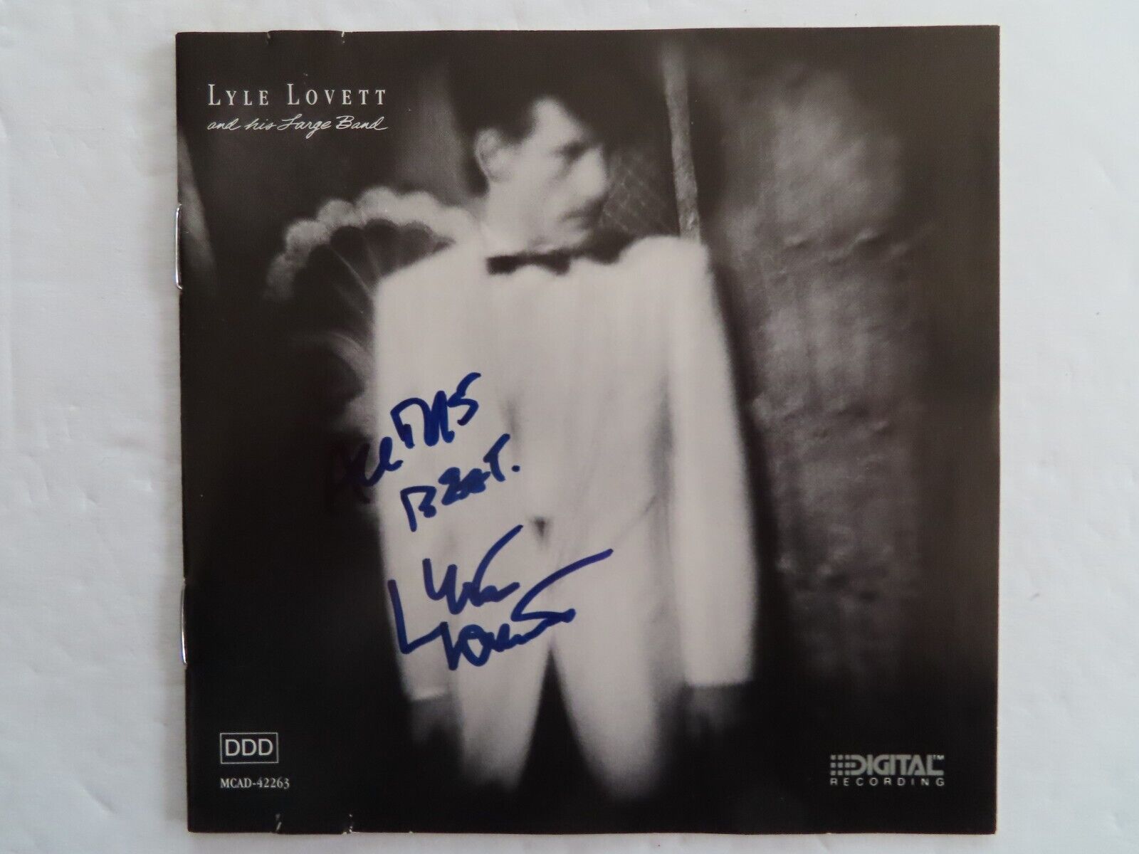 Signed Autographed CD Booklet Lyle Lovett - And His Large Band