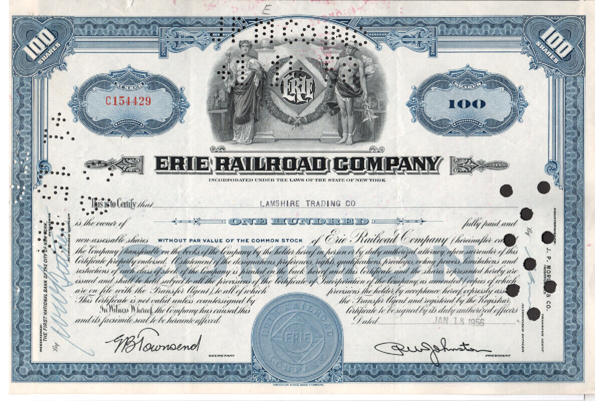 Erie Railroad Company - Stock Certificate - 1956 - C154429