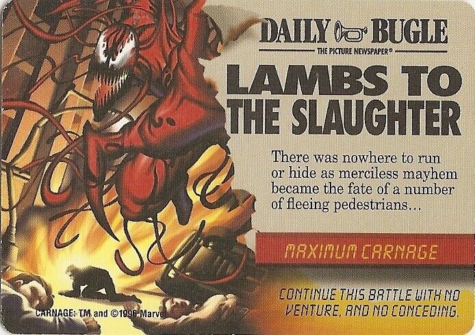 Marvel OVERPOWER MAXIMUM CARNAGE LAMBS THE SLAUGHTER event - Carnage