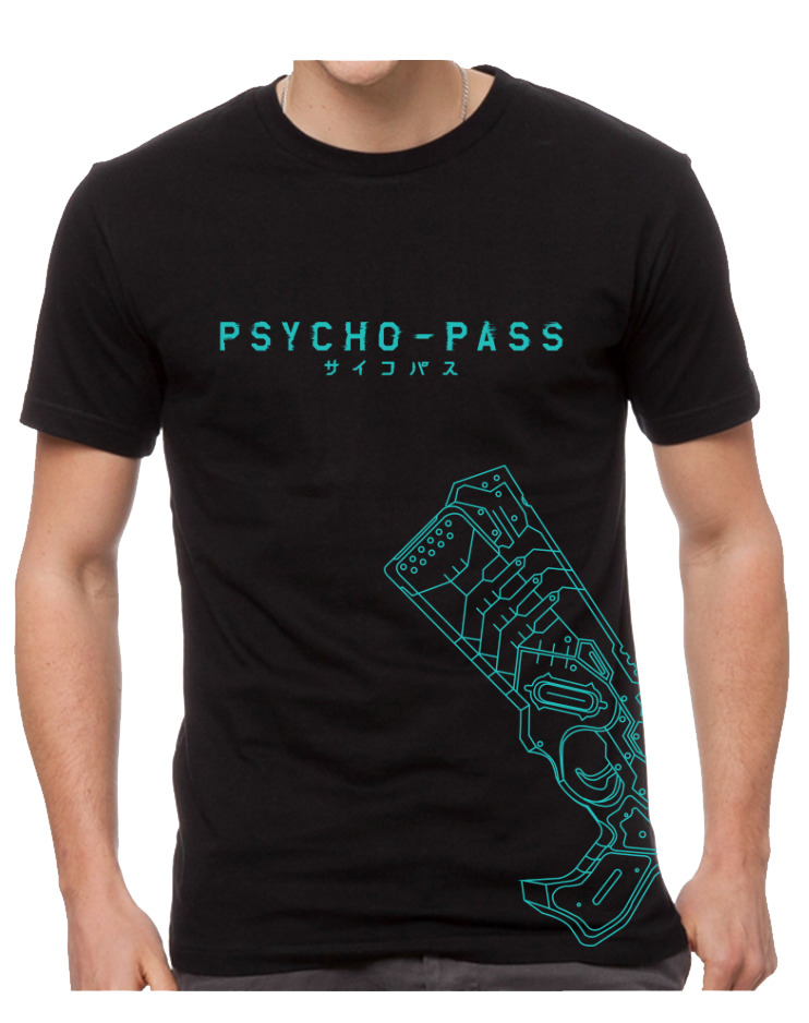 Psycho-Pass Cyberpunk Anime TV Show T-Shirt Exclusive Size Medium Dominator Gun
