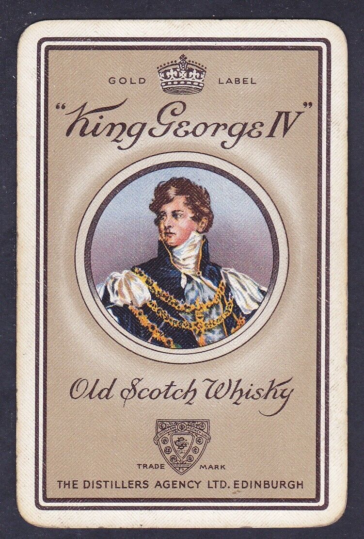 King George 1V.Old Whisky.Vintage Single Playing Card