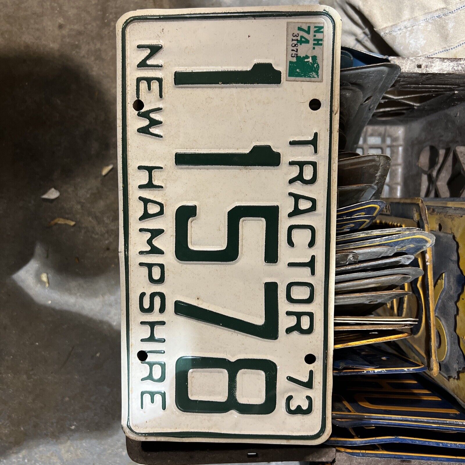 1973 New Hampshire Tractor License Plate NH - 11578