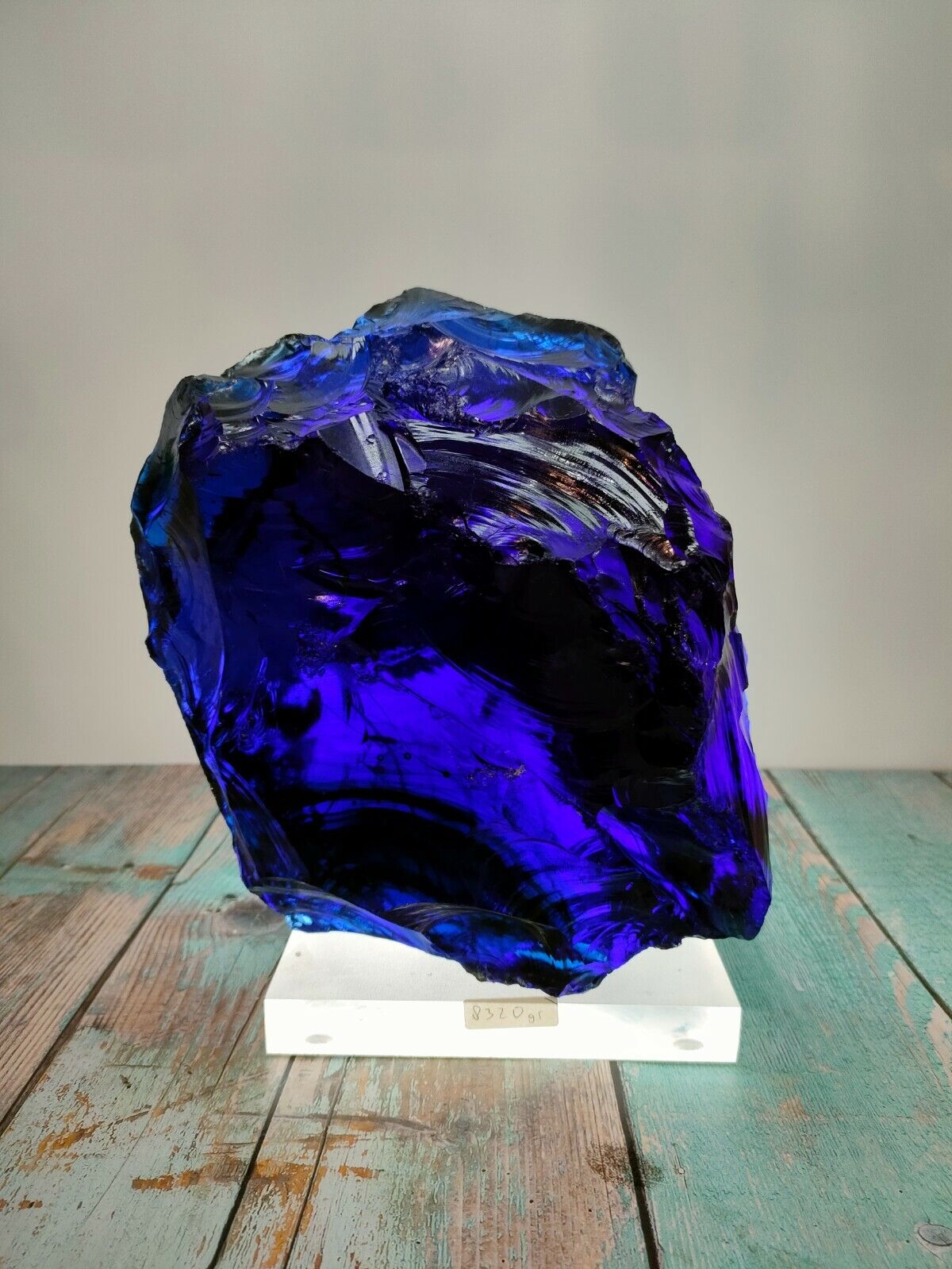 Andara Crystal Rough Deep Ocean Blue 8320gr with Base for Decoration