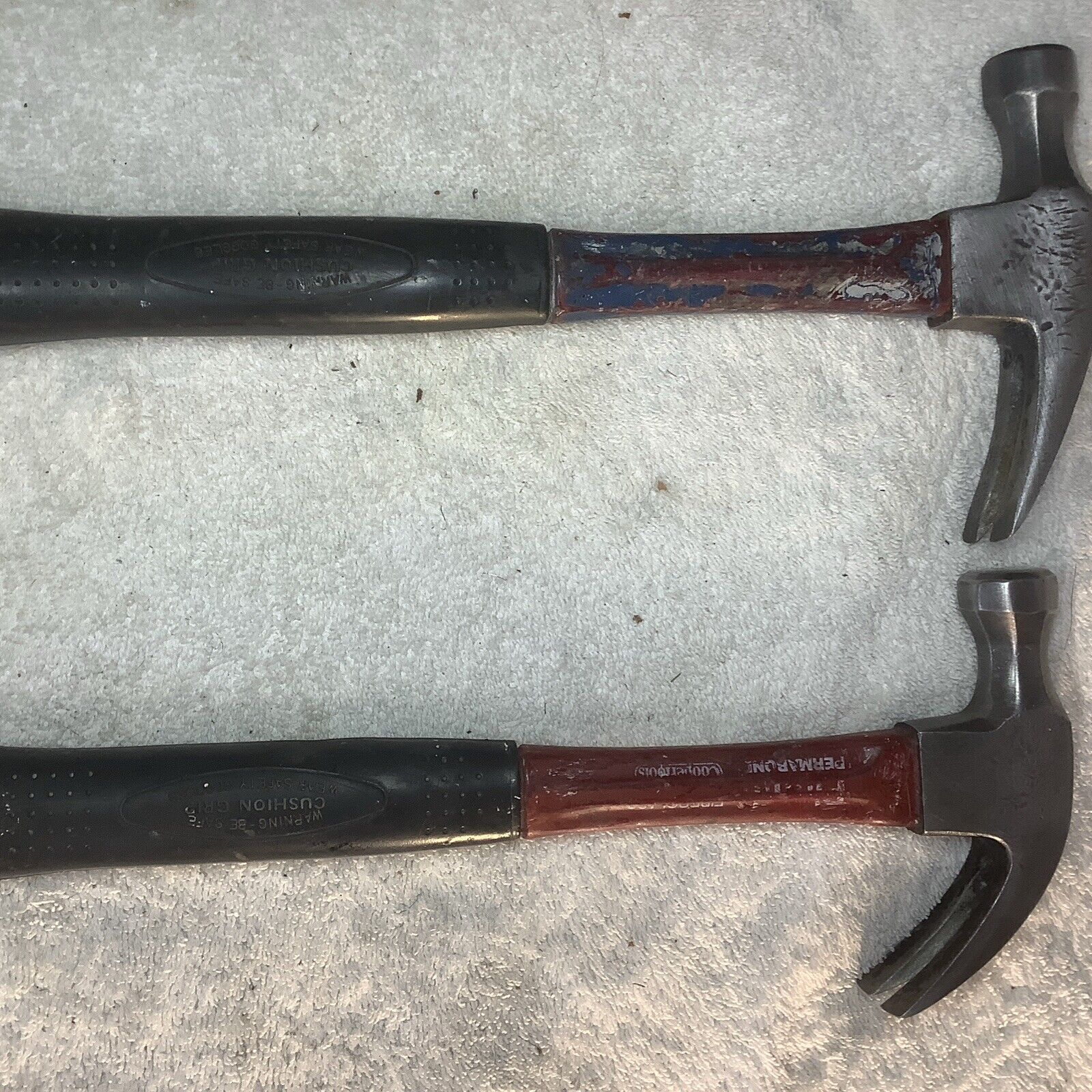 2 Vintage Permabond Plumb carpenter rip claw hammers