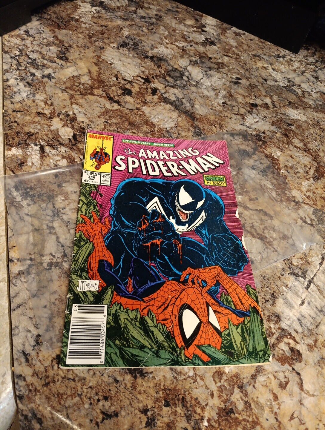 1989 The Amazing Spiderman 316 Venom #1 Cover Apperance McFarlane Marvel Vintage