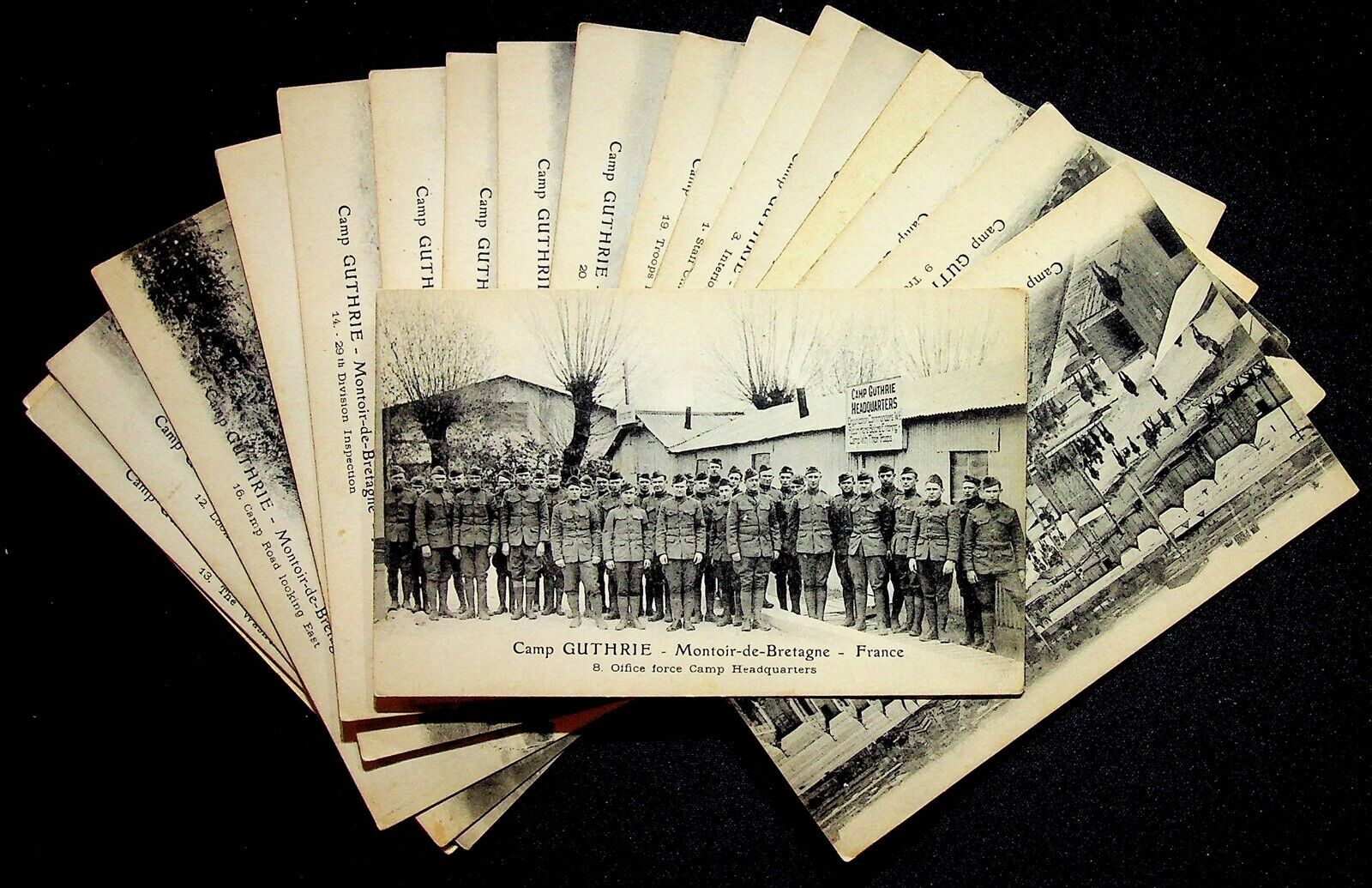 Camp Guthrie Montoir De Bretagne France Lot Of 20 Photo Postcards WWI