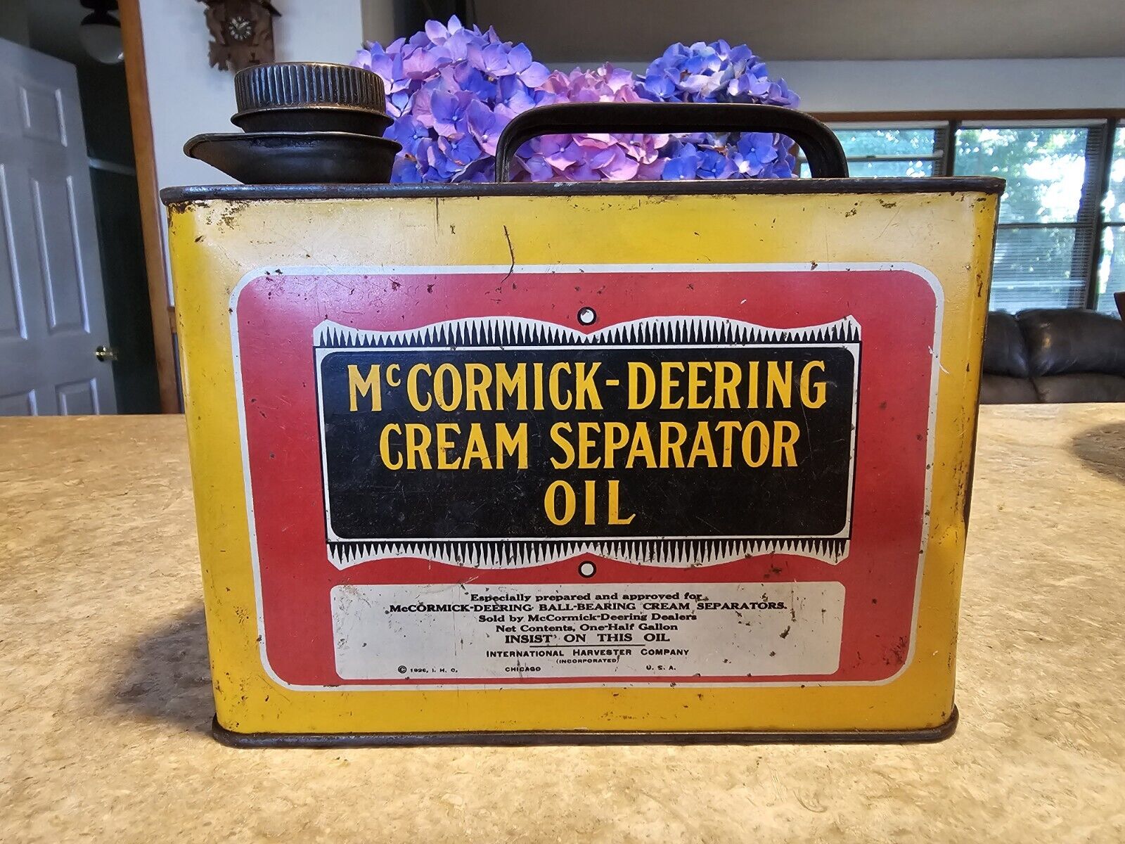 Vintage McCormick-Deering Cream Separator Co Oil Can Advertising 1926 I.H.C.