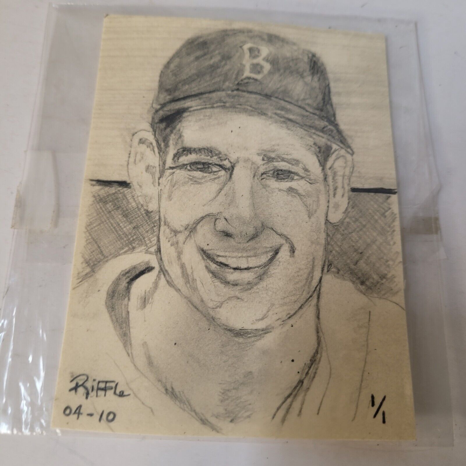 2010 TED WILLIAMS  1/1 MASTERPIECE ART SKETCH CARD ARTIST SIGNED HAND DRAWN